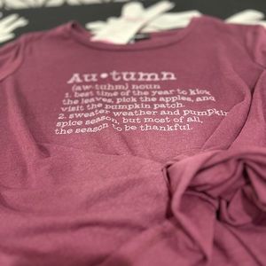 NWT State of Mind Plum LS Autumn 🍂 Harvest Tee, Size Small